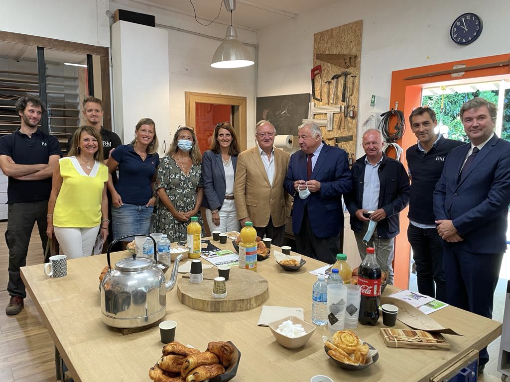 Gérard Larcher, Sophie Primas, Toine Bourrat, Anne Cabrit, Thomas Gourlan, Daniel Bonte aux Ateliers BdM, 6 sept 2021